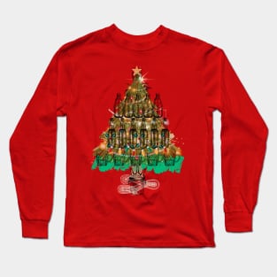 Christmas Tree Made of Beer Bottles Long Sleeve T-Shirt